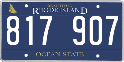 RI license plate 817907