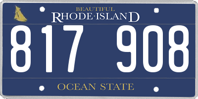 RI license plate 817908