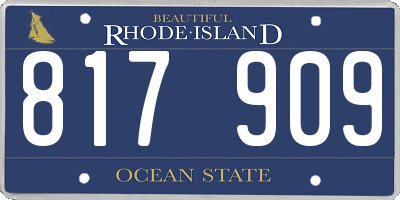 RI license plate 817909