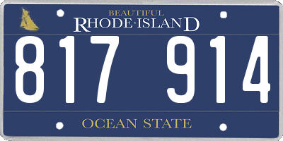 RI license plate 817914
