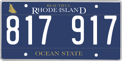 RI license plate 817917