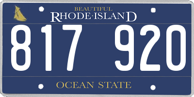 RI license plate 817920