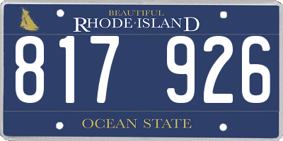RI license plate 817926