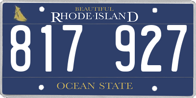 RI license plate 817927