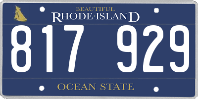 RI license plate 817929