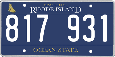 RI license plate 817931