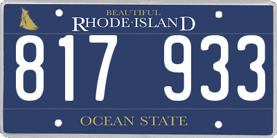 RI license plate 817933