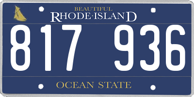 RI license plate 817936