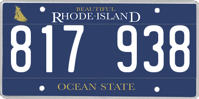 RI license plate 817938