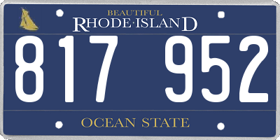 RI license plate 817952