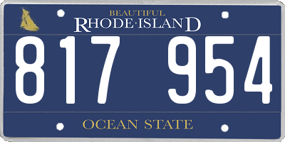 RI license plate 817954
