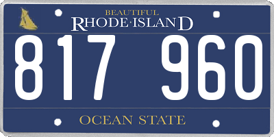 RI license plate 817960