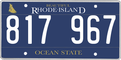 RI license plate 817967