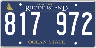 RI license plate 817972