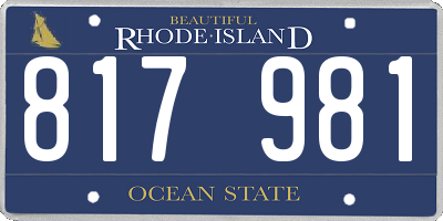 RI license plate 817981