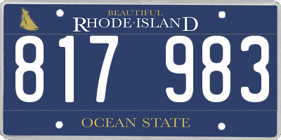 RI license plate 817983