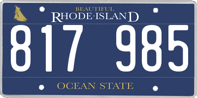 RI license plate 817985