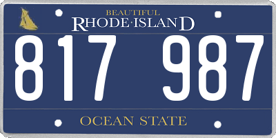 RI license plate 817987