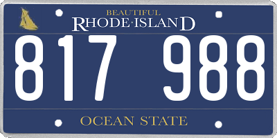 RI license plate 817988