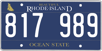 RI license plate 817989