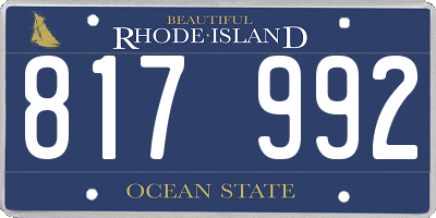 RI license plate 817992