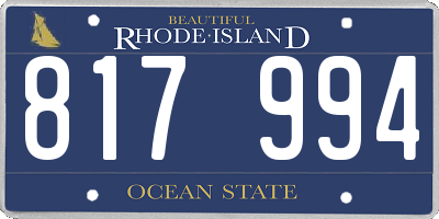 RI license plate 817994