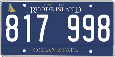 RI license plate 817998