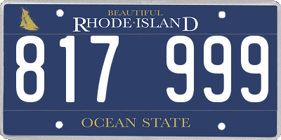 RI license plate 817999
