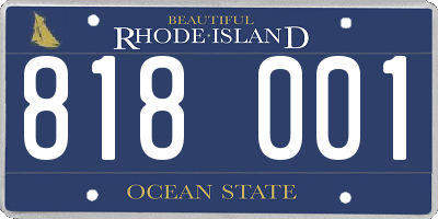 RI license plate 818001