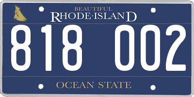RI license plate 818002