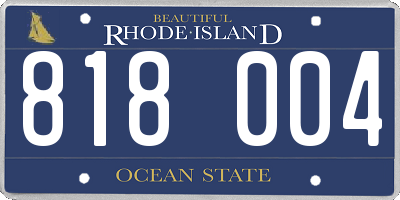 RI license plate 818004