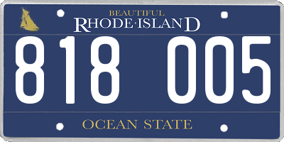 RI license plate 818005