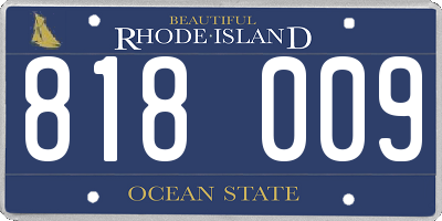 RI license plate 818009