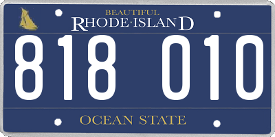 RI license plate 818010