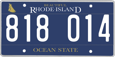 RI license plate 818014