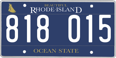 RI license plate 818015