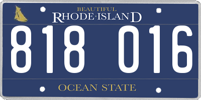 RI license plate 818016