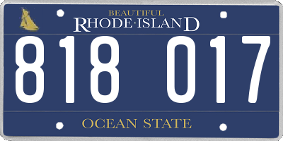 RI license plate 818017