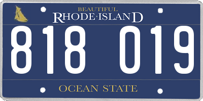 RI license plate 818019