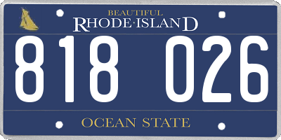 RI license plate 818026