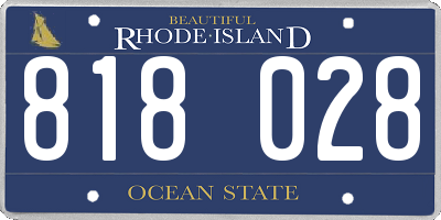 RI license plate 818028