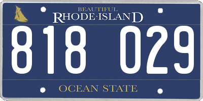 RI license plate 818029