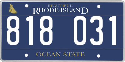 RI license plate 818031