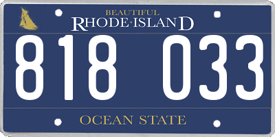 RI license plate 818033