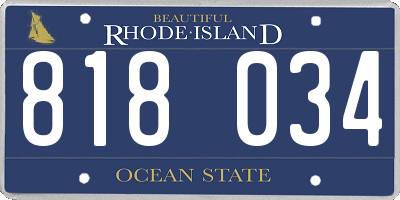 RI license plate 818034
