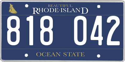 RI license plate 818042