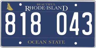 RI license plate 818043