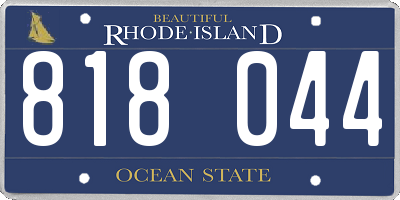 RI license plate 818044