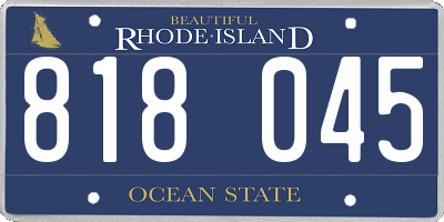 RI license plate 818045