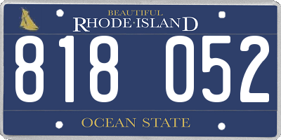 RI license plate 818052